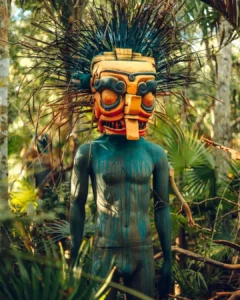 Escultura en Galería Akbal en Parque Atik Tulum, México